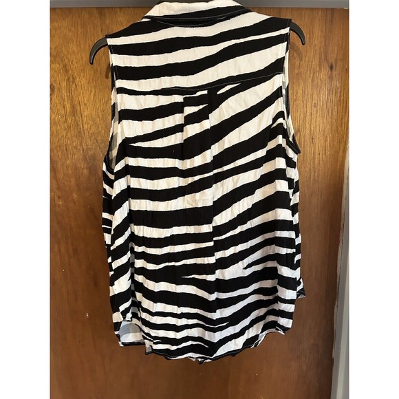 Liz Claiborne Blouse casual shirt top Zebra size 0X stretchy Sleeveless Silky - Picture 3 of 3